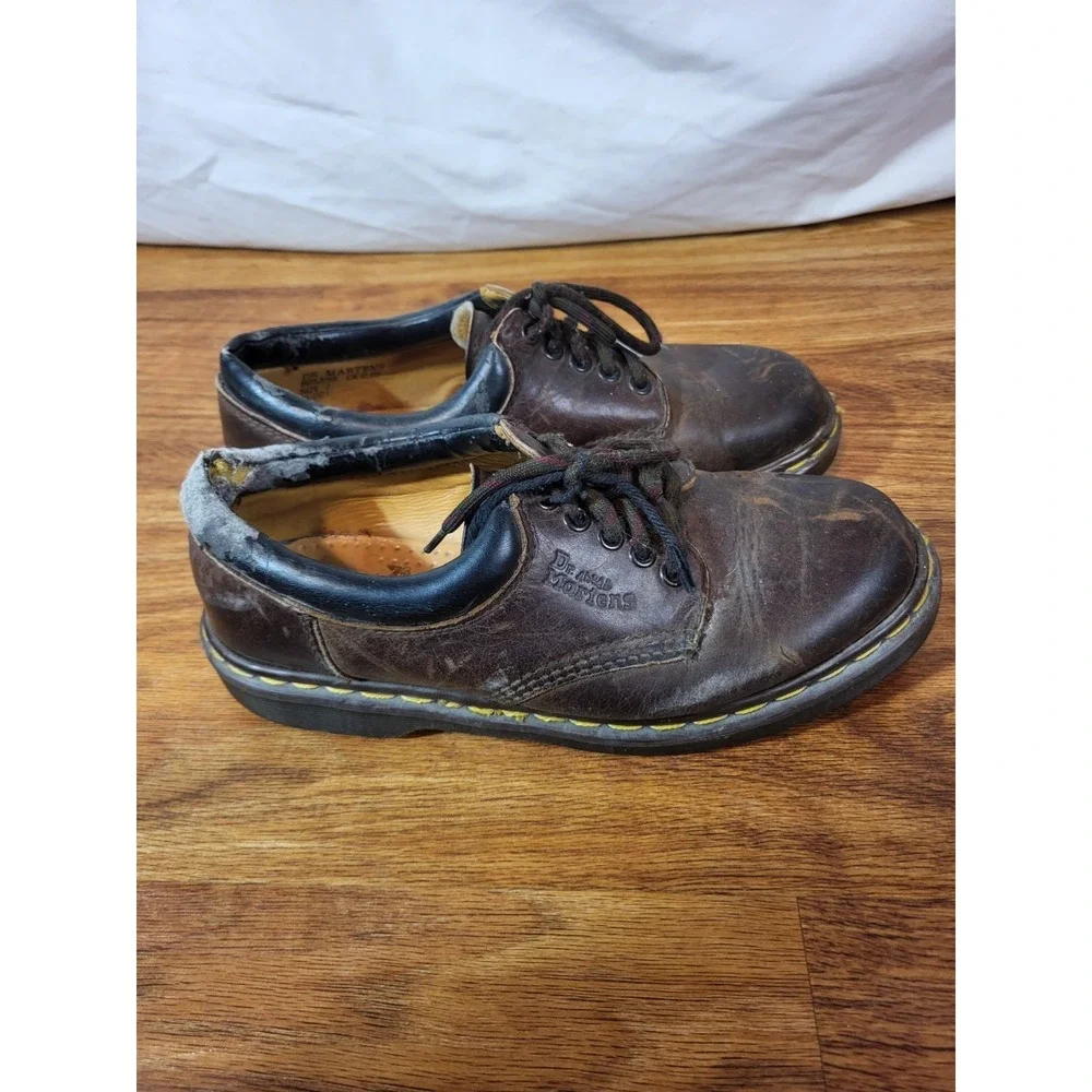 Vintage Dr Doc Martens Made in England‎ Oxford Shoes 8053 Brown US Mens 7 Flaws